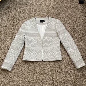 Cynthia Rowley Embroidered Geometric Open Blazer